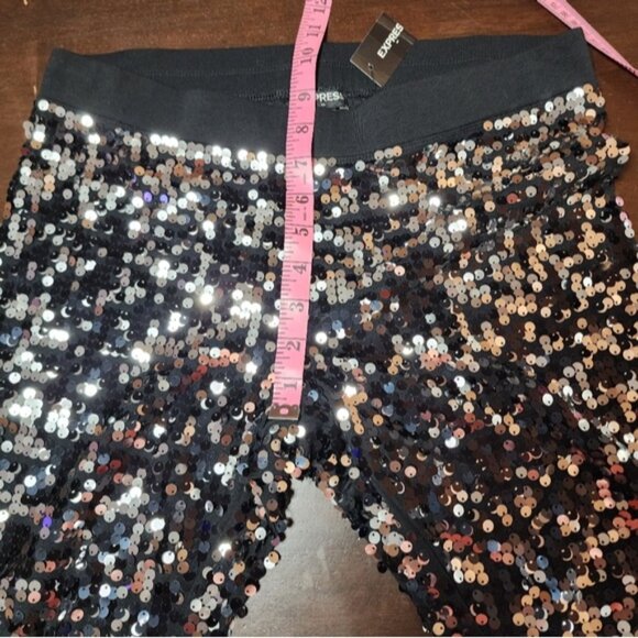 Express Black Sequin Pants - Picture 4 of 10